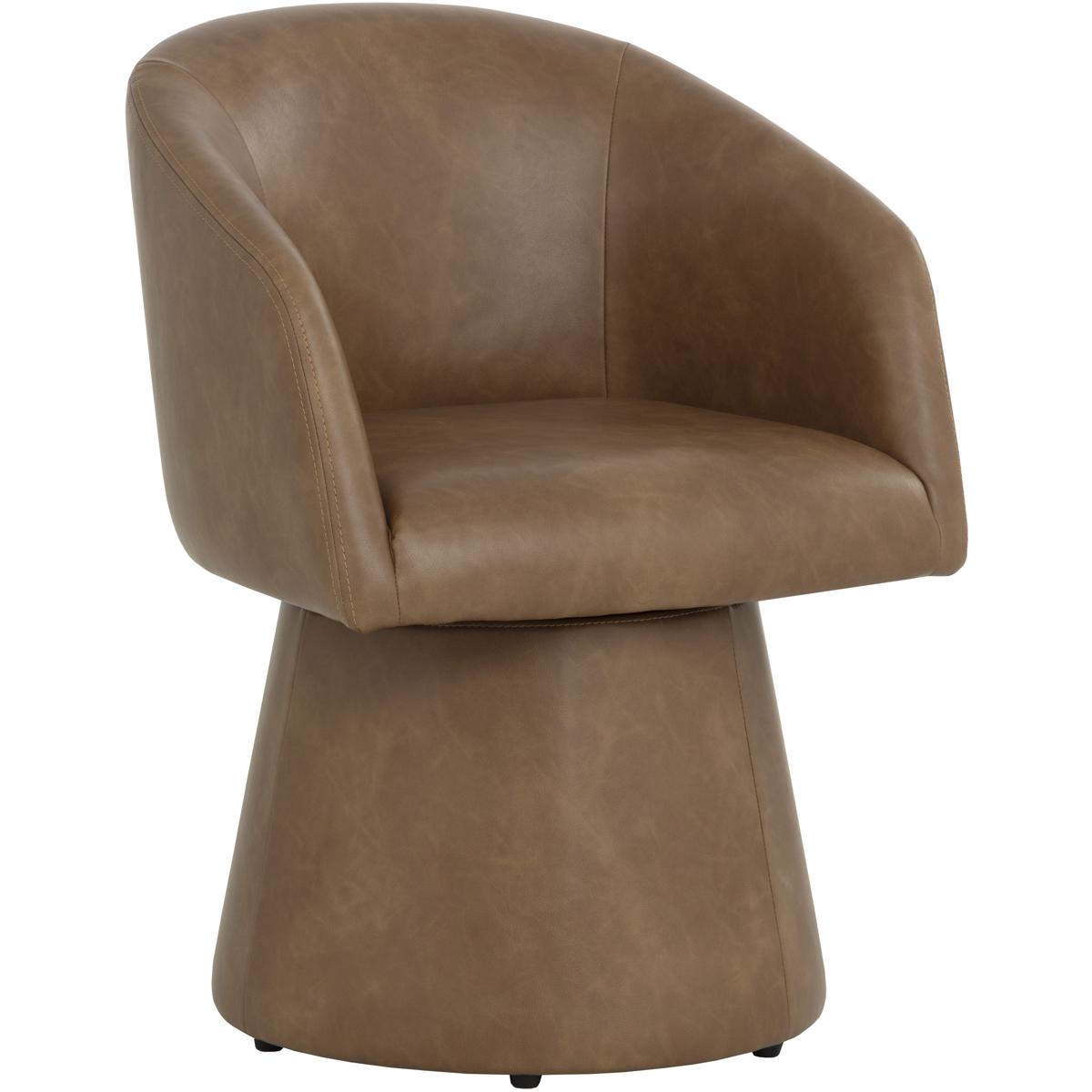 SUNPAN 111766V Etta Copley Cognac Swivel Dining Armchair